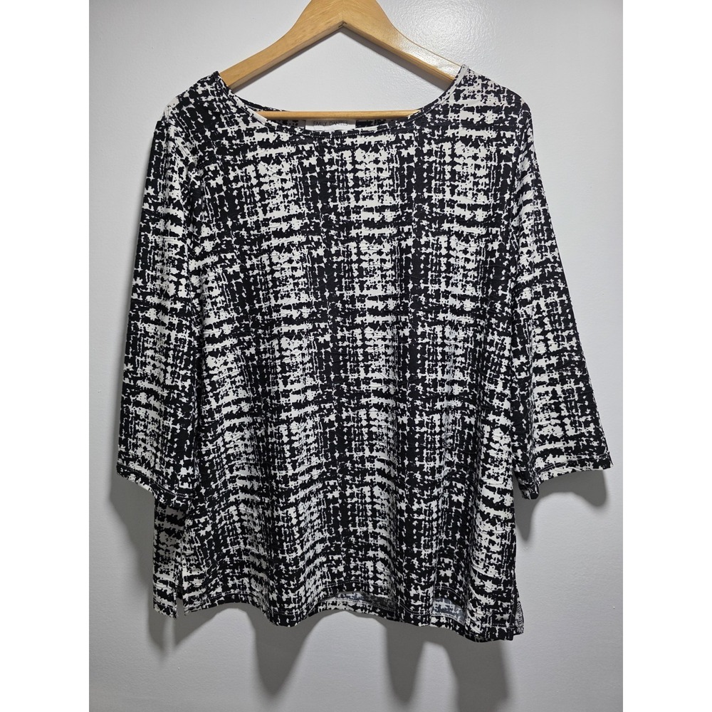 Emily Daniels Womens Boluse Plus Size Top Scoop Neck 3/4 Sleeve Size 1X